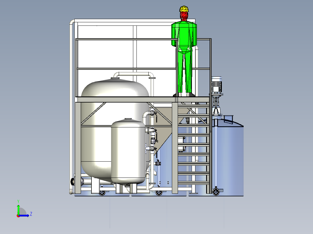 水处理软水器（全自动软化水设备）左视图
