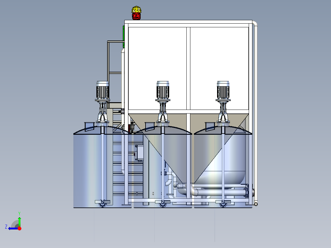 水处理软水器（全自动软化水设备）右视图