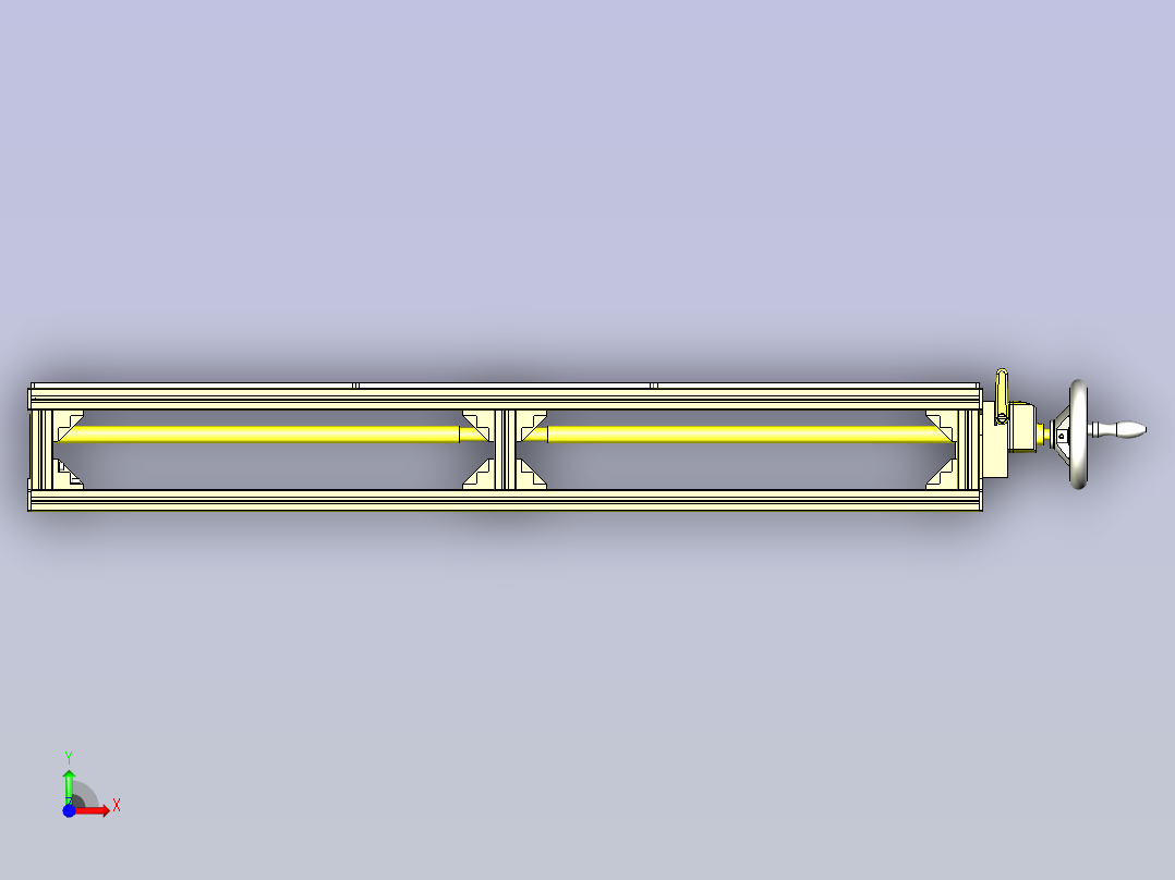 一款工件输送机3D模型前视图