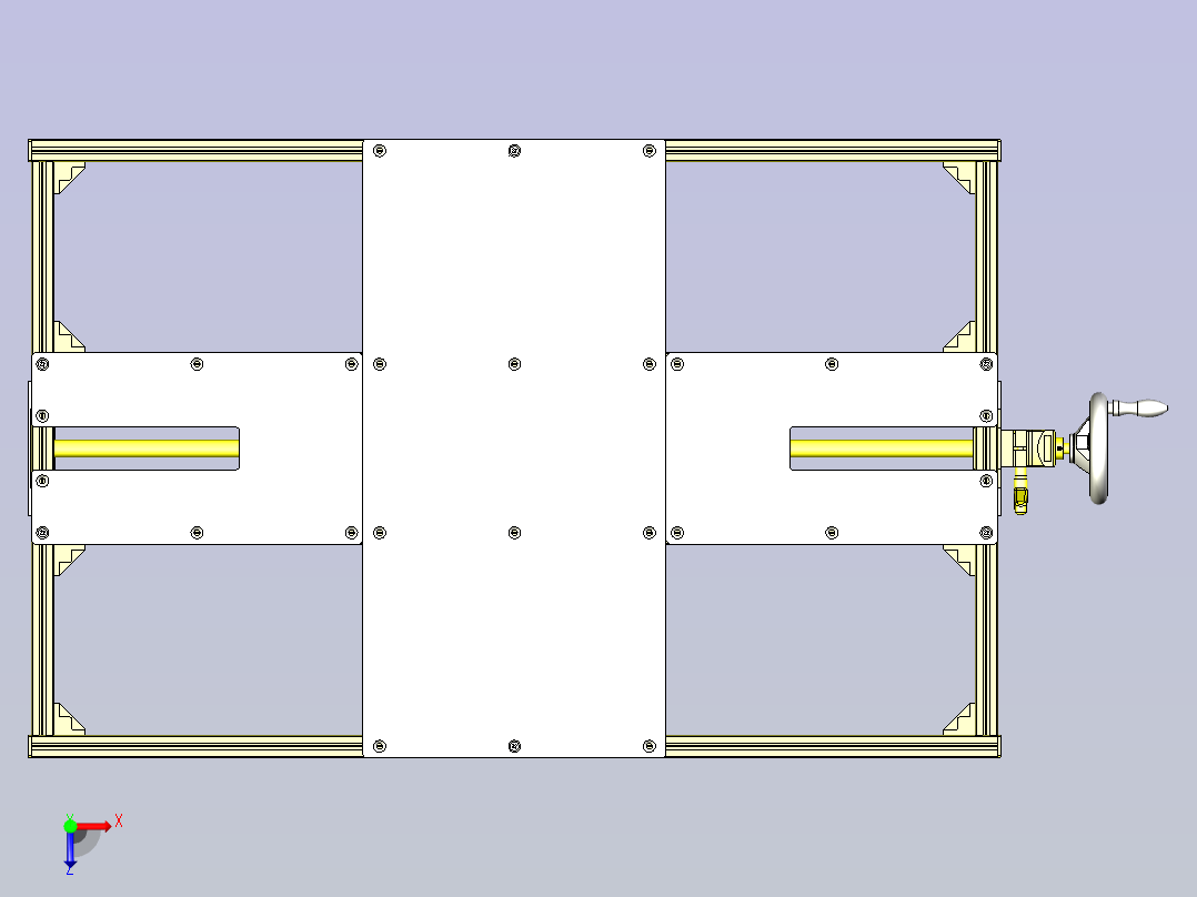 一款工件输送机3D模型俯视图