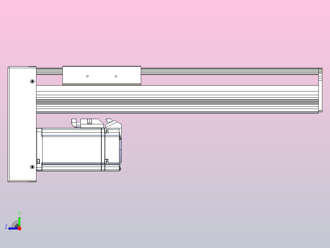 日规模组半封闭丝杆TPA-HNR-105D-1610C-L200-MP-Y-P40-N3右视图