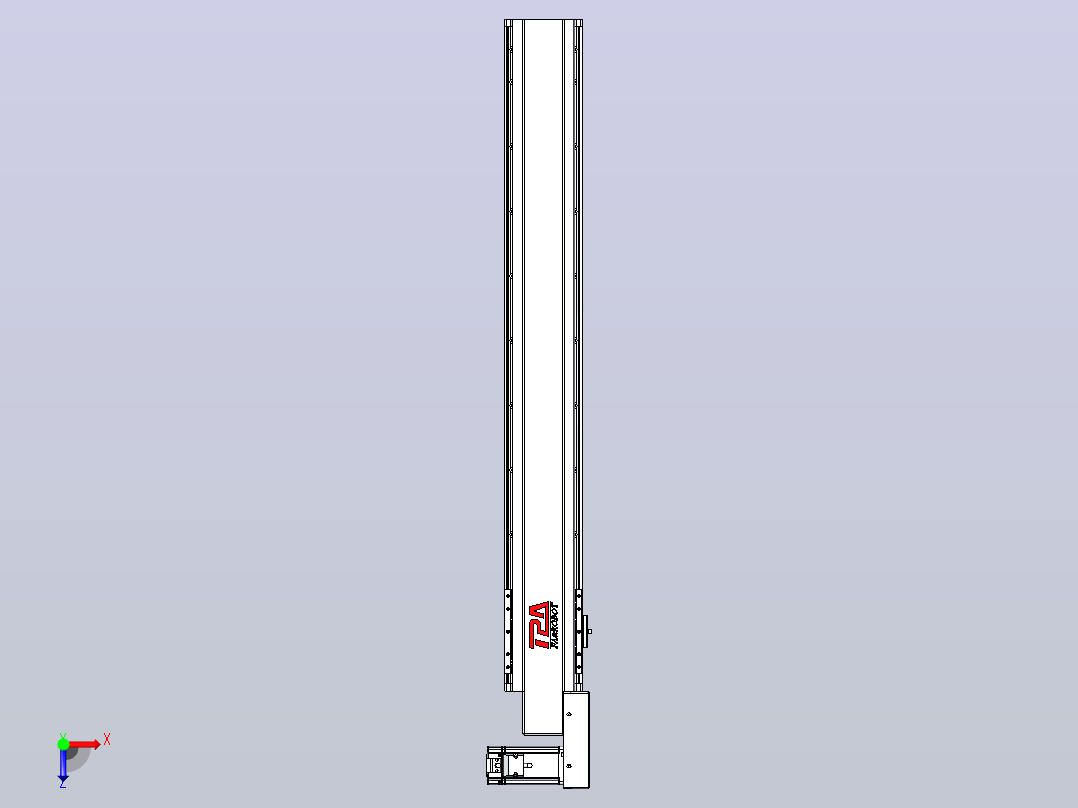 皮带直线轴半封闭可选导轨TPA-HNB-120D-110-L800-MR-C-P40-N3俯视图