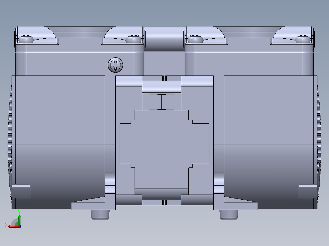 真空泵3D模型后视图