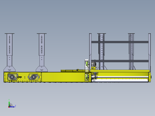 两段90度活辊输送弯道传送机3D图纸 Solidworks设计左视缩略图