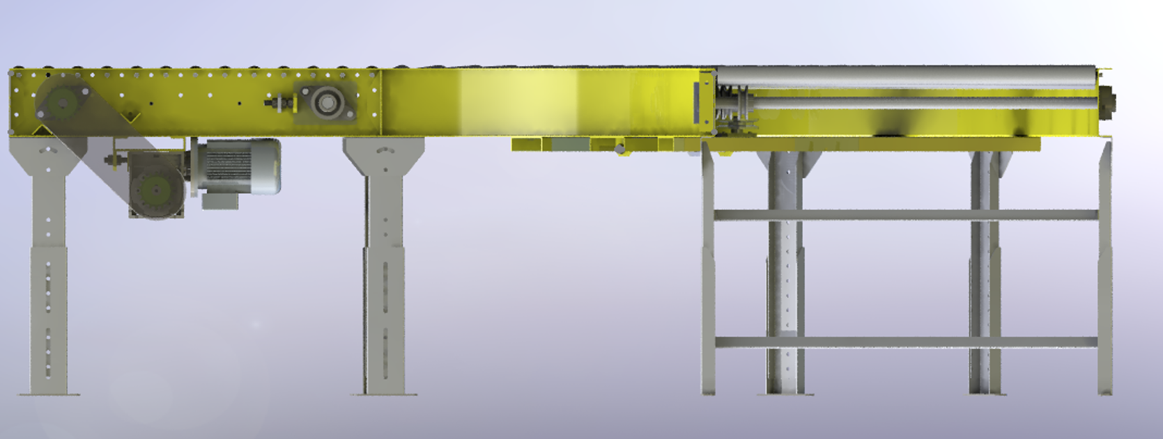 两段90度活辊输送弯道传送机3D图纸 Solidworks设计