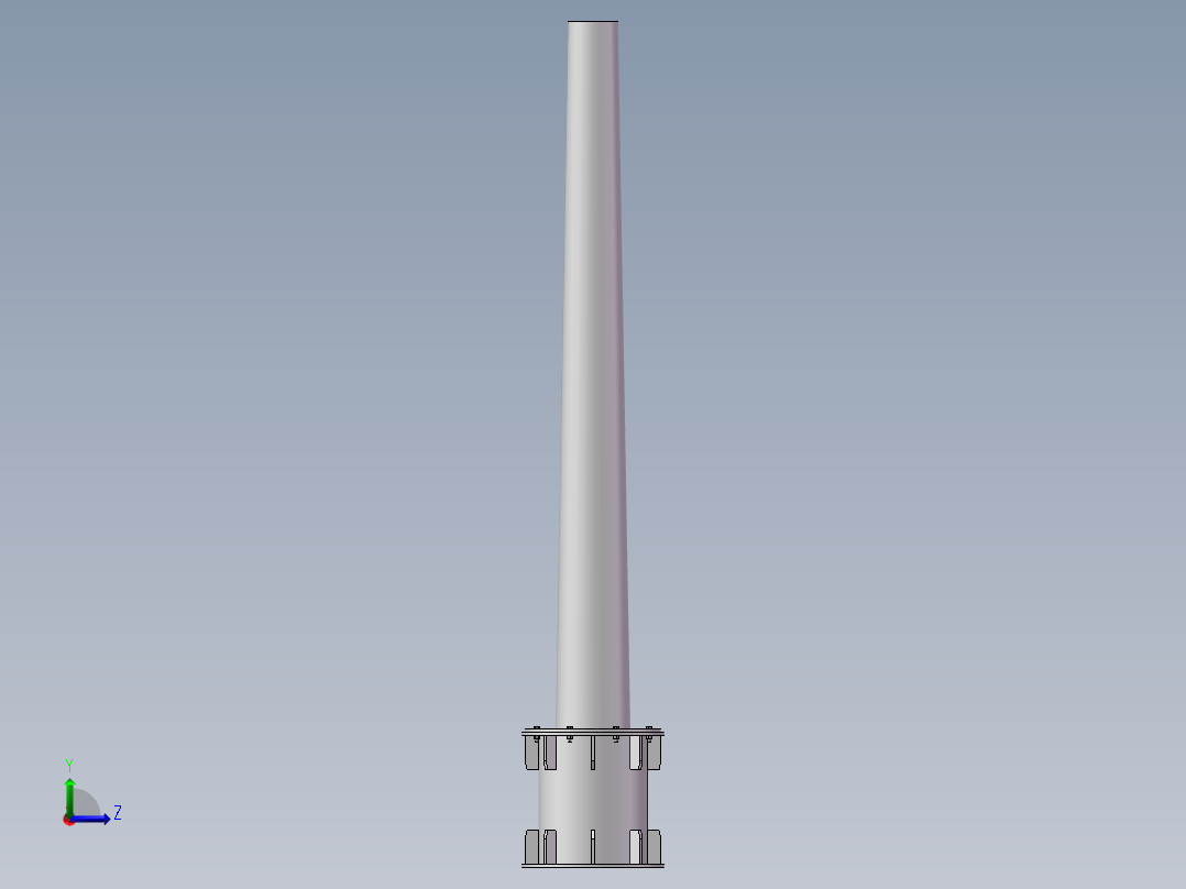 5M风力发电机塔架结构设计与有限元分析(sw12+说明书+分析图片)左视图