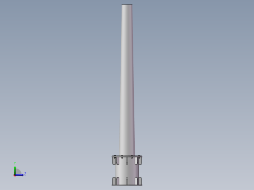 5M风力发电机塔架结构设计与有限元分析(sw12+说明书+分析图片)左视缩略图