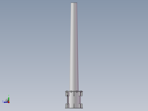5M风力发电机塔架结构设计与有限元分析(sw12+说明书+分析图片)右视缩略图