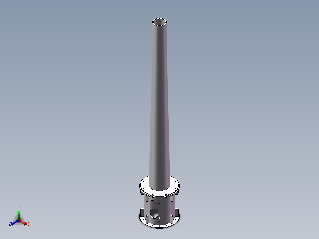 5M风力发电机塔架结构设计与有限元分析(sw12+说明书+分析图片)正等轴测图