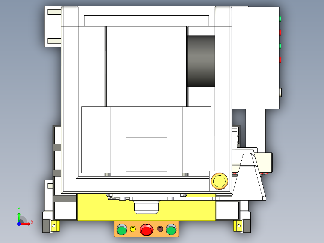 冲压机 Inventor stepstp igesigs 机械设备 图纸文件素材前视图