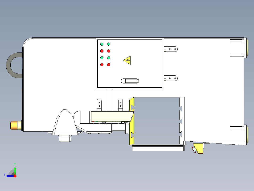 冲压机 Inventor stepstp igesigs 机械设备 图纸文件素材右视图
