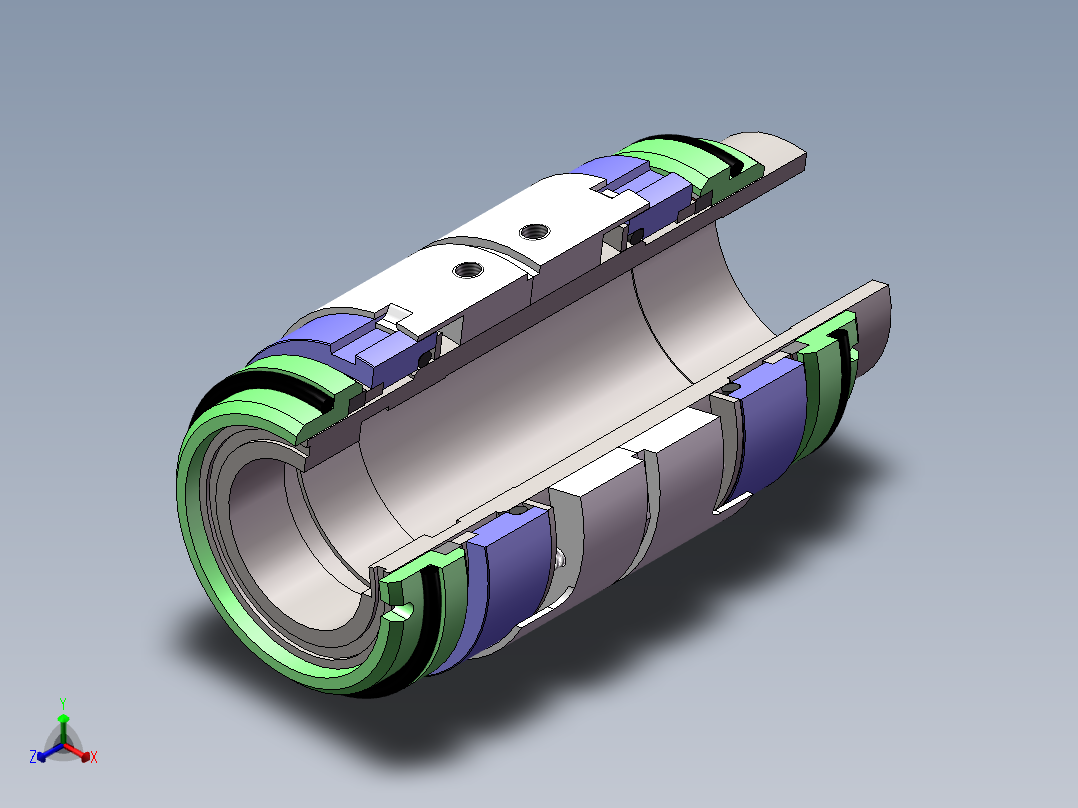双端面背对背机械密封正等轴测图