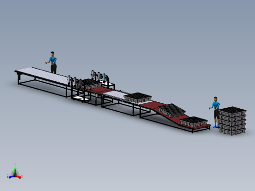 托盘栈板自动打标3d方案图自动喷码线贴标机图纸喷码机图纸