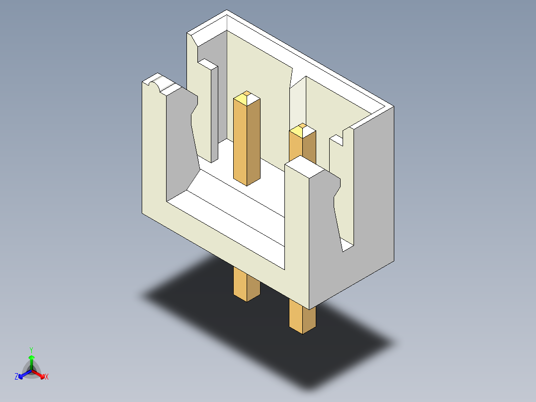 JST-B2B-EH-A正等轴测图