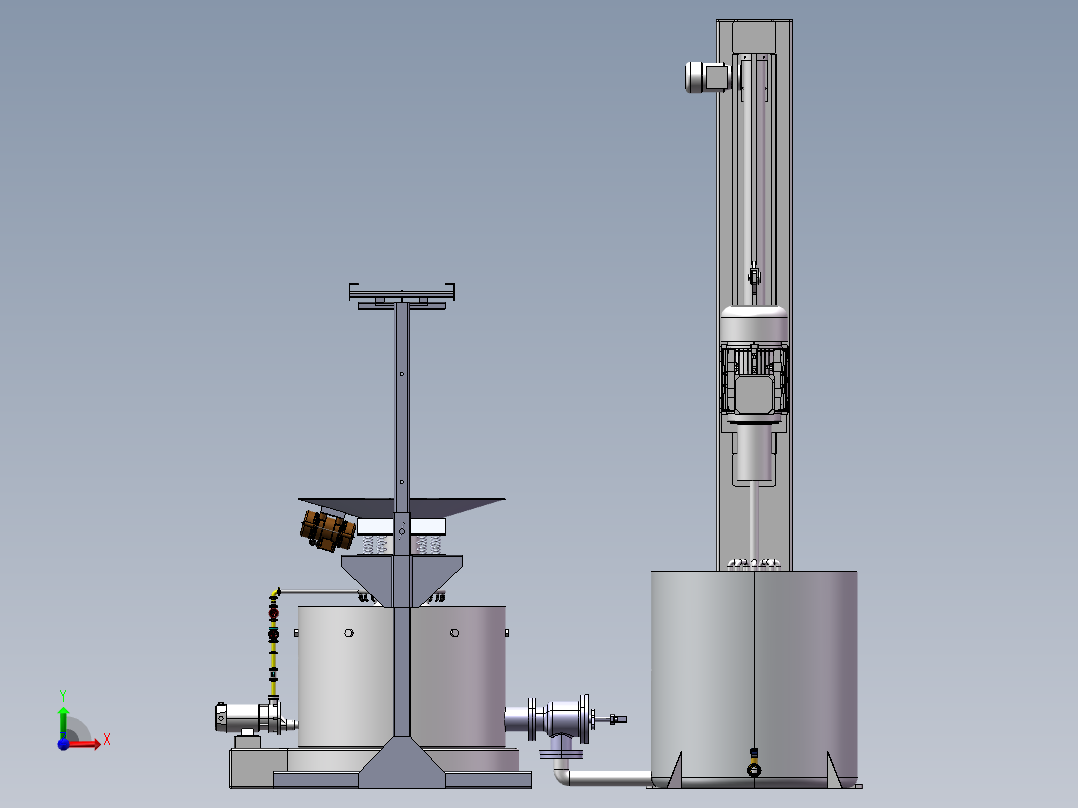 农药生产用原料溶解装置前视图