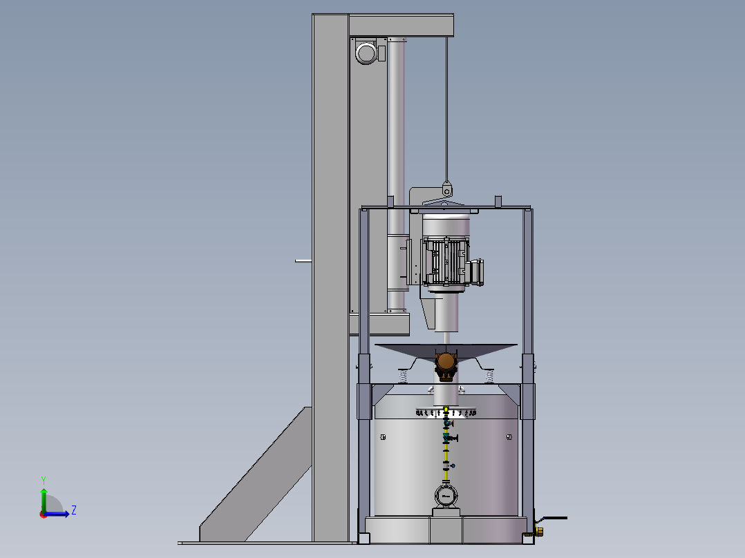 农药生产用原料溶解装置左视图