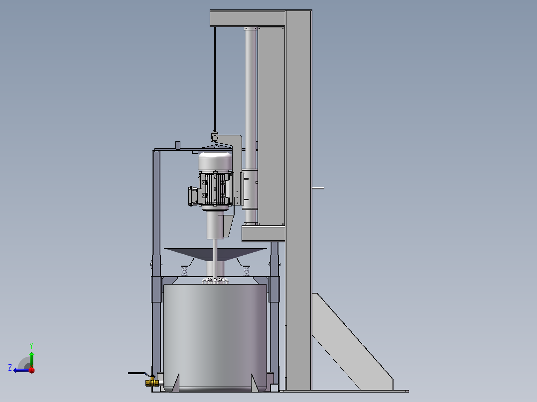 农药生产用原料溶解装置右视图