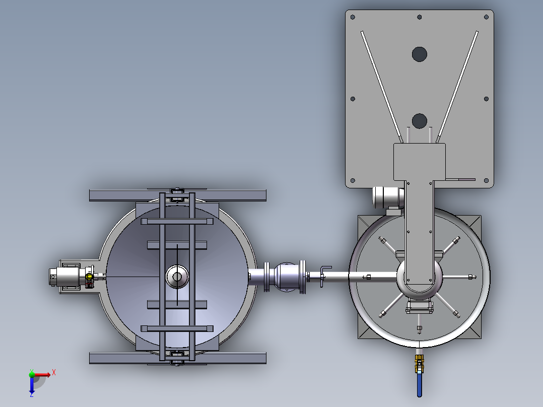 农药生产用原料溶解装置俯视图