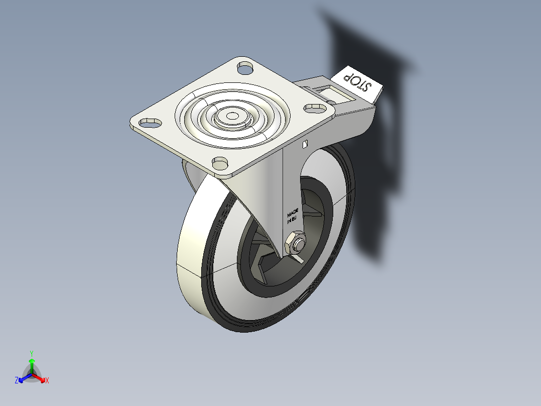 型材-KJN 259791 125MM WHEEL正等轴测图