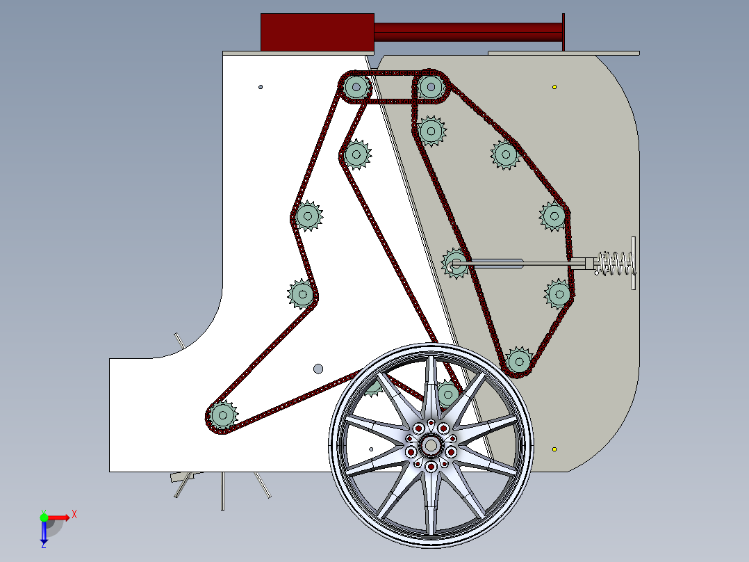 青饲料打捆机的设计【三维proe】俯视图