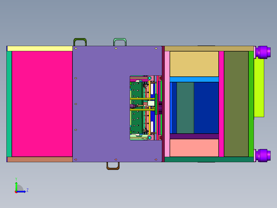 锂离子电池封装壳体冲坑装置左视图