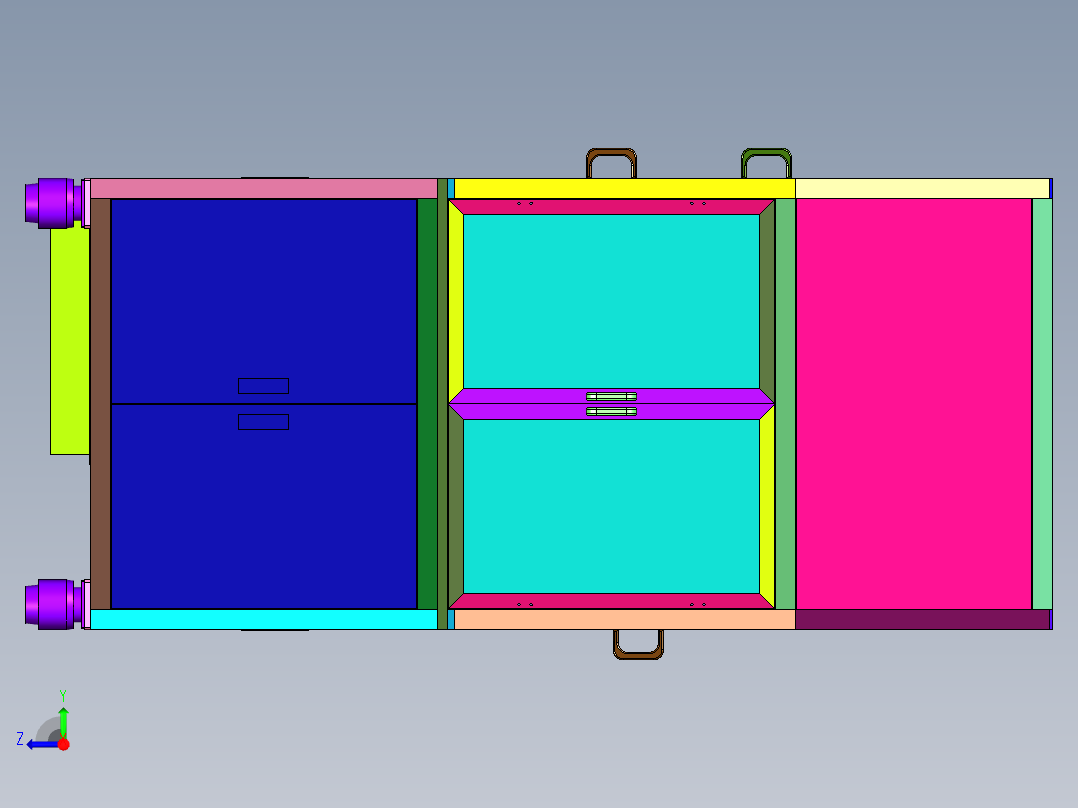 锂离子电池封装壳体冲坑装置右视图
