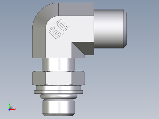 卡套式工业通用硬管接头EO_Adjustable_Locknut_elbow_WEE06LMOROMDCF前视缩略图