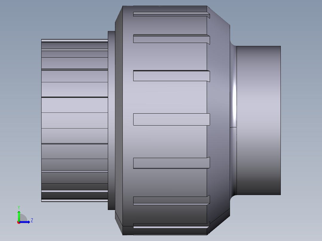 8BLV 用溶剂焊接插座结合，O型圈橡胶左视图