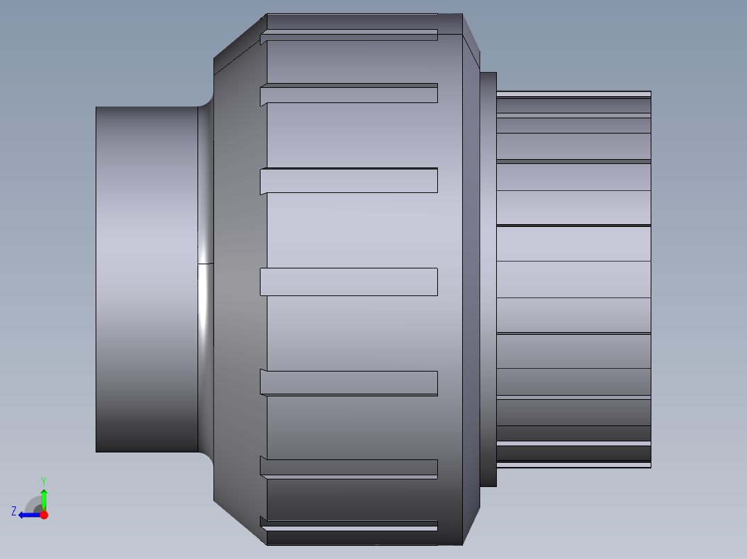 8BLV 用溶剂焊接插座结合，O型圈橡胶右视图