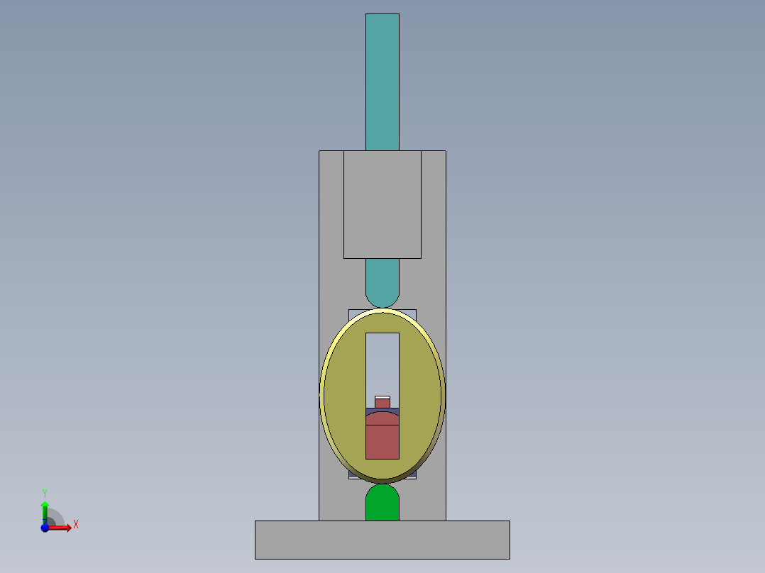 椭圆下压机构前视图