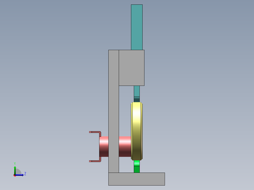 椭圆下压机构左视图