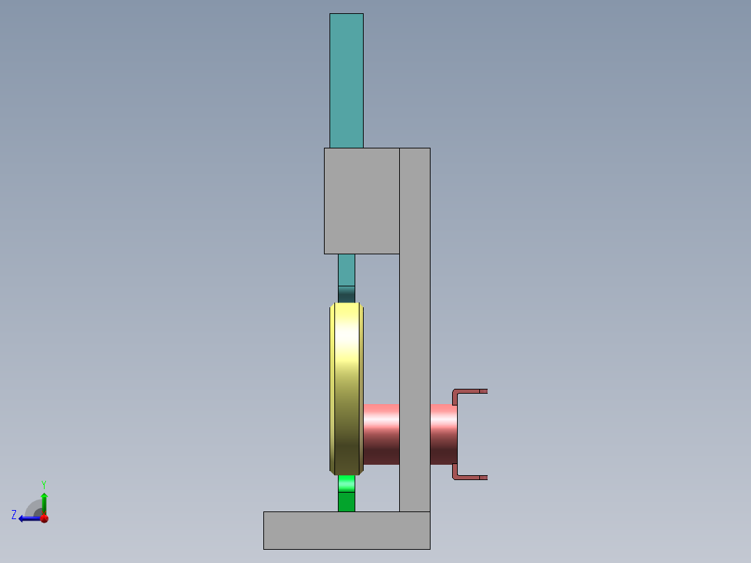 椭圆下压机构右视图