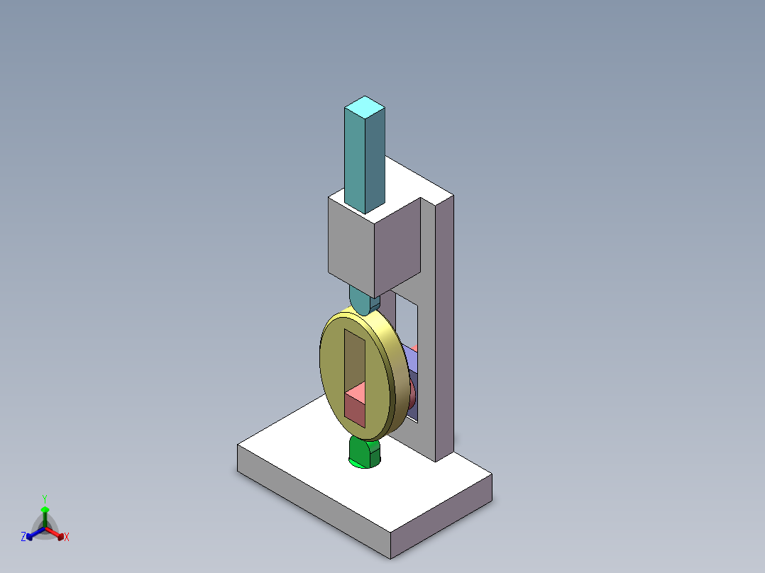 椭圆下压机构正等轴测图