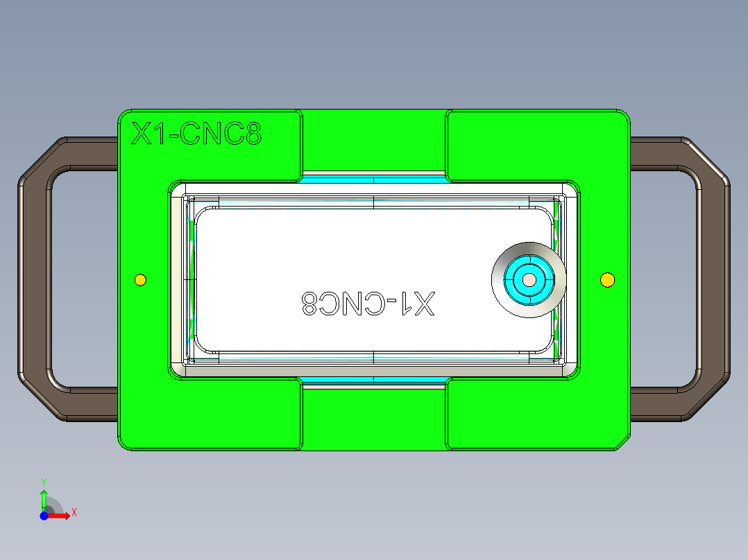 X1笔记本CNC工装夹具三维模型-CNC8-0120前视图