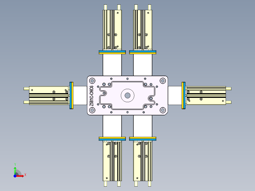 Z581C-笔记本CNC工装夹具三维模型CNC6shebian-20151203前视图