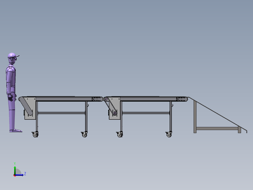 大型输送带机器sw18可编辑左视图