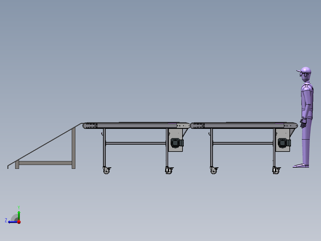 大型输送带机器sw18可编辑右视图