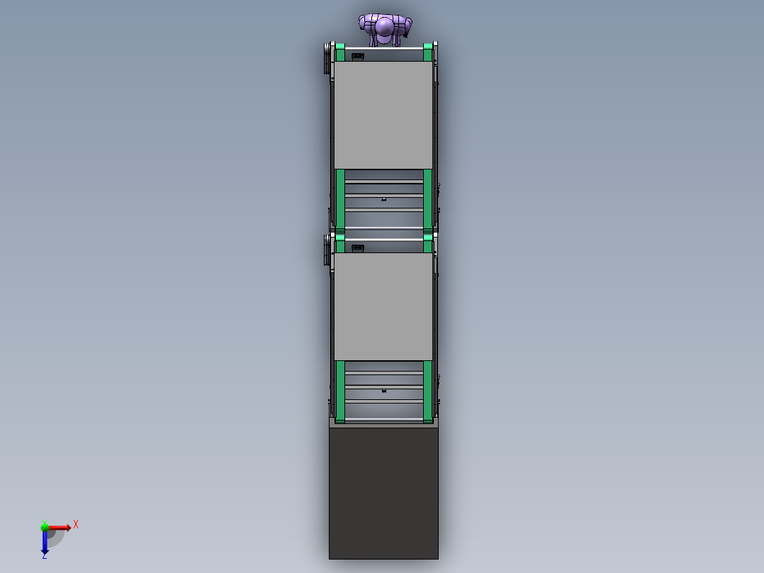 大型输送带机器sw18可编辑俯视图