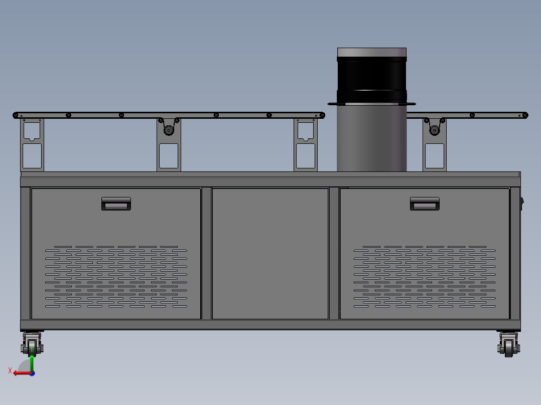 链式清洗上料机sw18可编辑后视图