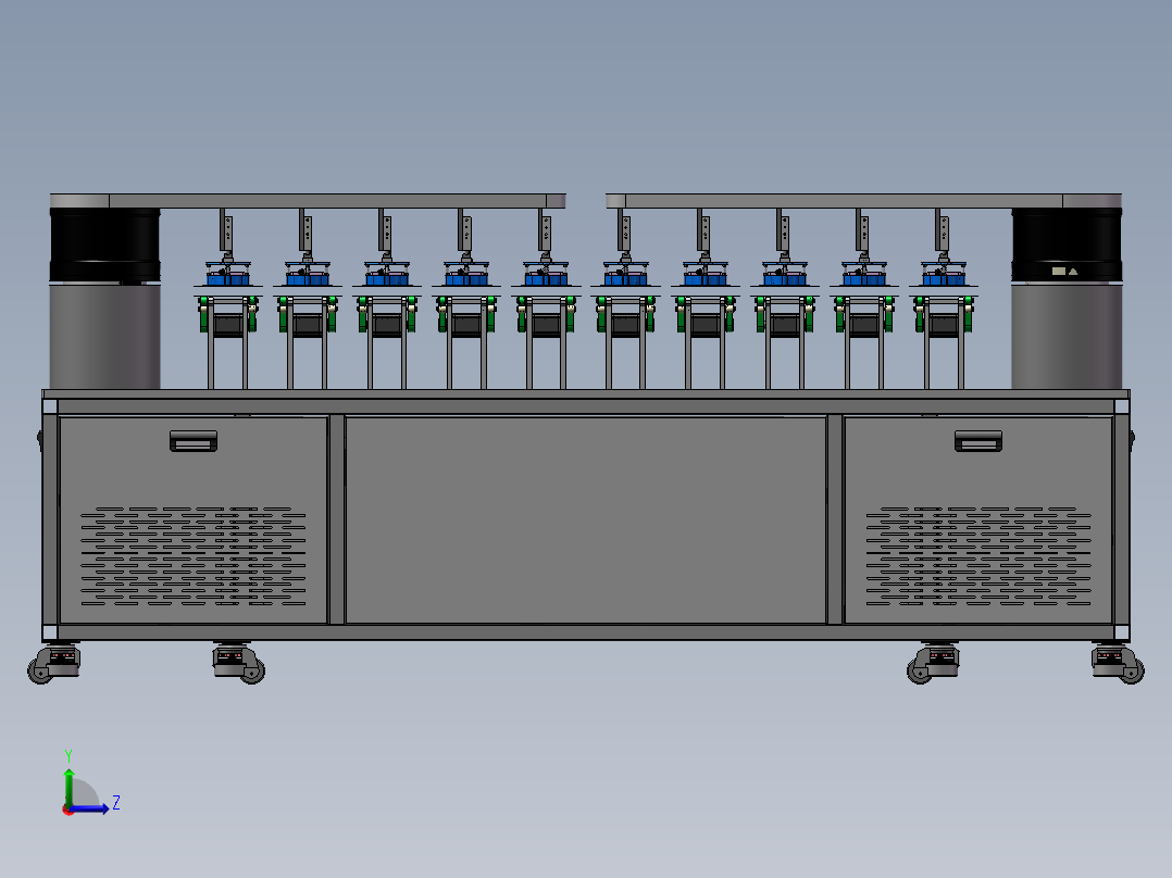 链式清洗上料机sw18可编辑左视图