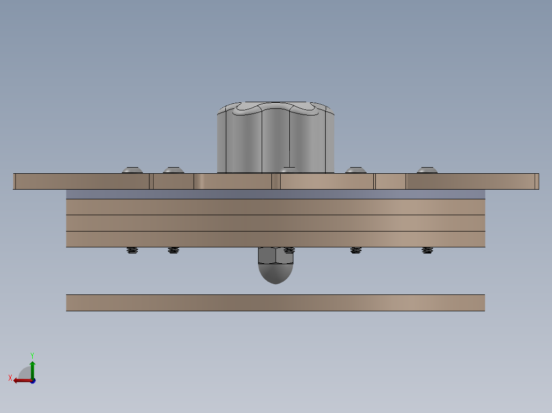 带齿轮旋钮的虹膜盒后视图
