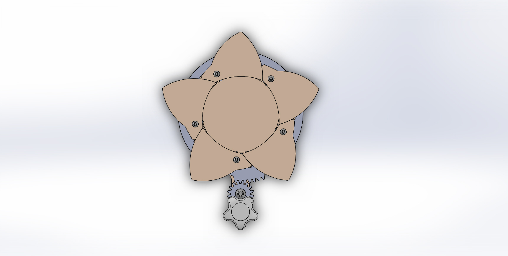 带齿轮旋钮的虹膜盒