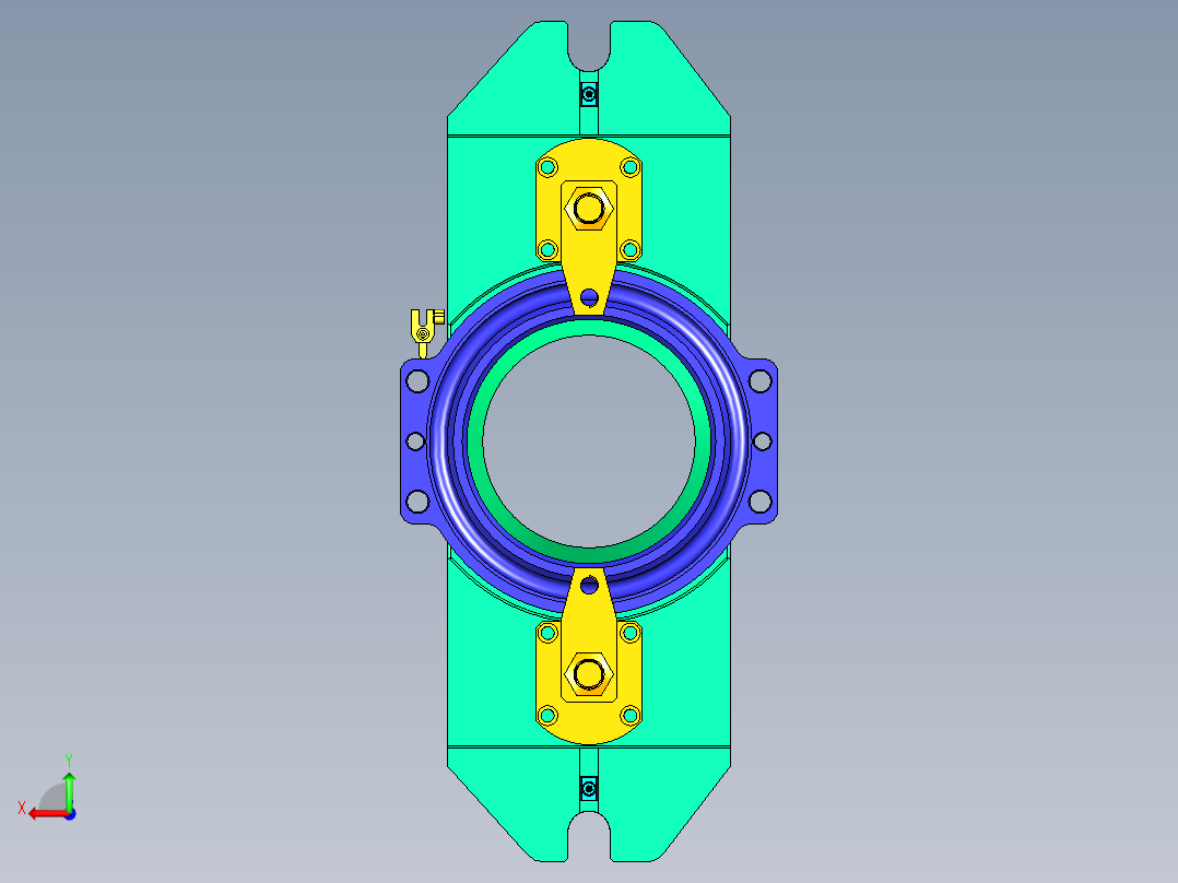 缸套铣平面钻孔液压夹具后视图