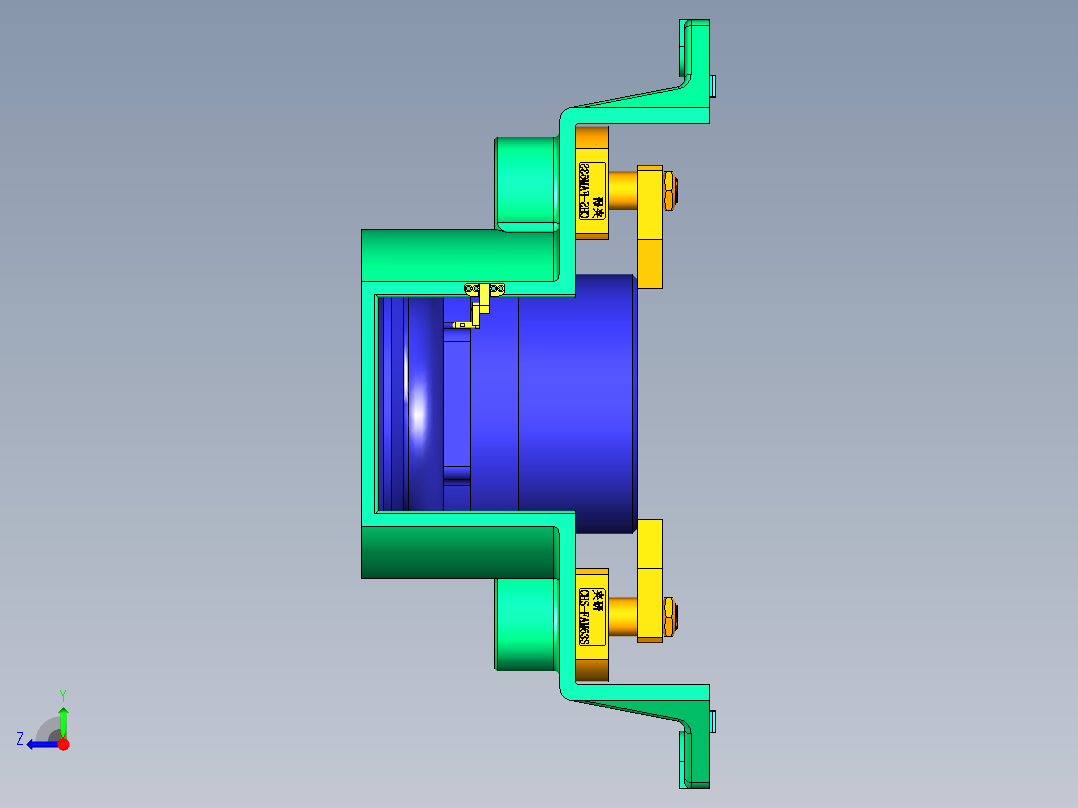缸套铣平面钻孔液压夹具右视图