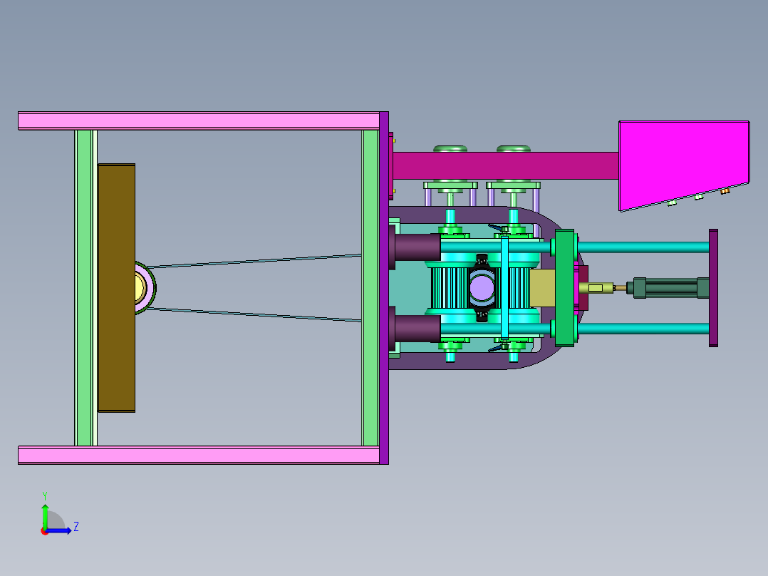 甘蔗去皮截断一体机左视图