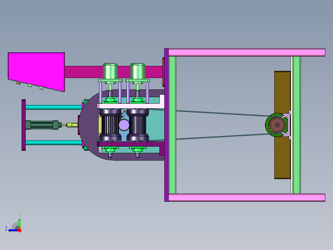 甘蔗去皮截断一体机右视图