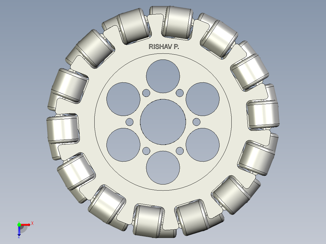全向轮 152mm俯视图