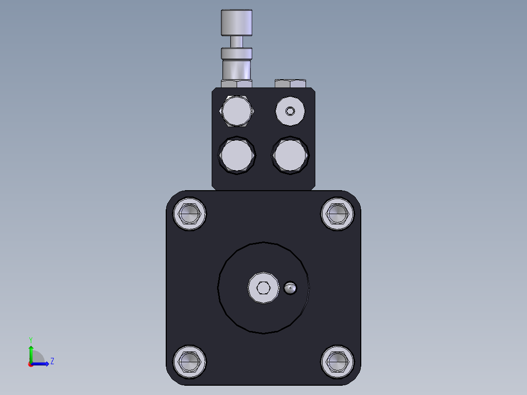 带刹车的集成气动缸Ø50x50 和 Ø80x50集成液压制动左视图