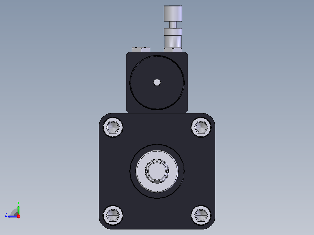 带刹车的集成气动缸Ø50x50 和 Ø80x50集成液压制动右视图