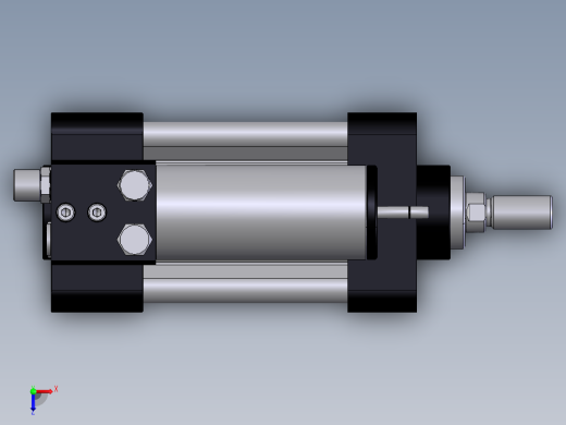 带刹车的集成气动缸Ø50x50 和 Ø80x50集成液压制动俯视缩略图